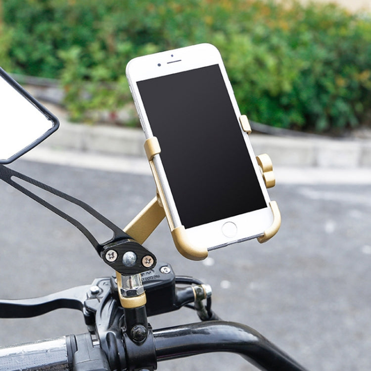 Motorcycle Rear View Mirror Aluminum Alloy Phone Bracket, Suitable for 60-100mm Device(Black) by buy2fix