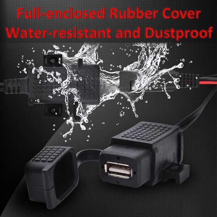 Motorcycle 5V 2.1A Waterproof USB Charger Kit SAE to USB Adapter, with Extension Harness by buy2fix
