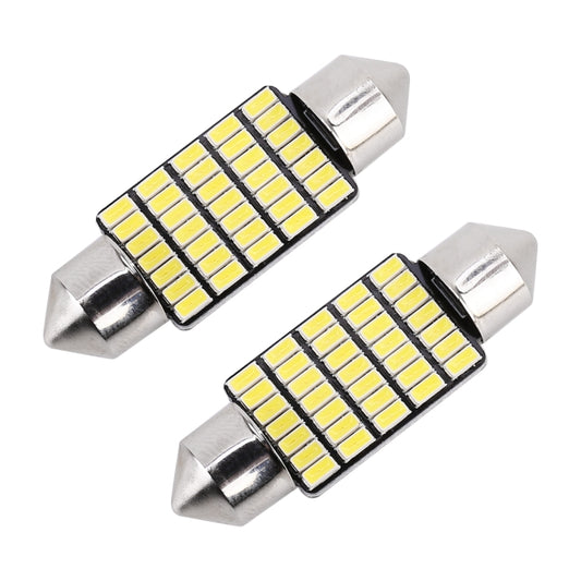 2 PCS 36mm DC12V / 1.2W / 6000K / 80LM 33LEDs SMD-3014 Car License Plate Light / Dome Light, with Decoder by buy2fix
