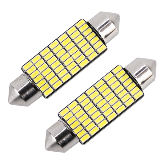 2 PCS 41mm DC12V / 1.2W / 6000K / 80LM 49LEDs SMD-3014 Car License Plate Light / Dome Light, with Decoder by buy2fix