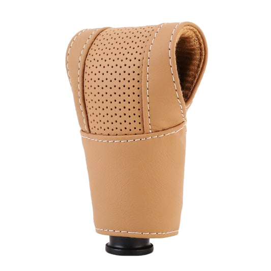Universal Nonslip Breathable Genuine Leather Car Gear Shift Knob Cover(Brown) by buy2fix