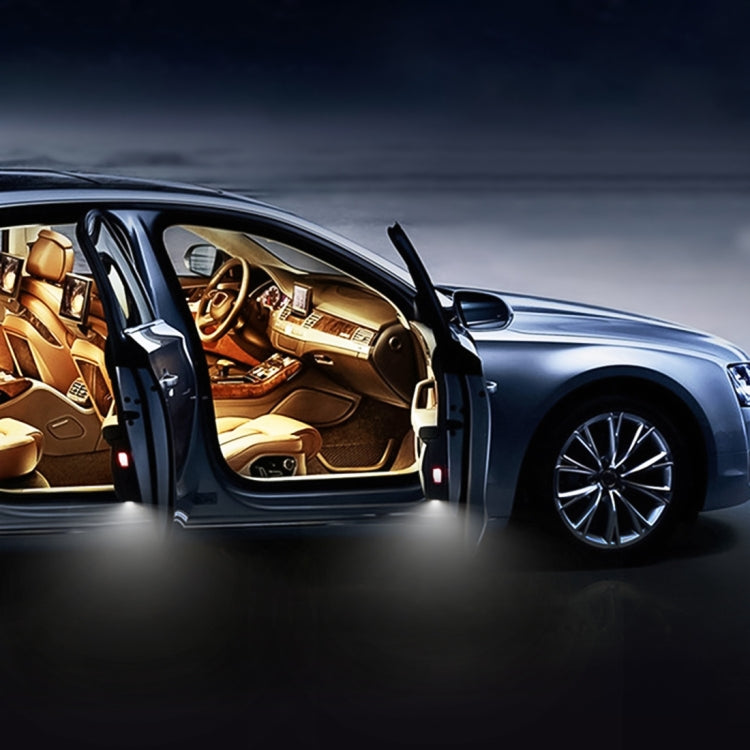 2 PCS LED Car DC 12V 1.6W Door Lights Lamps 18LEDs SMD-3528 Lamps for Volkswagen Golf 5 / 6, White Light + Red Light by buy2fix