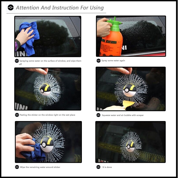 Creative 3D Deco Pokemon Go Car Window Crack Decal Sticker by buy2fix