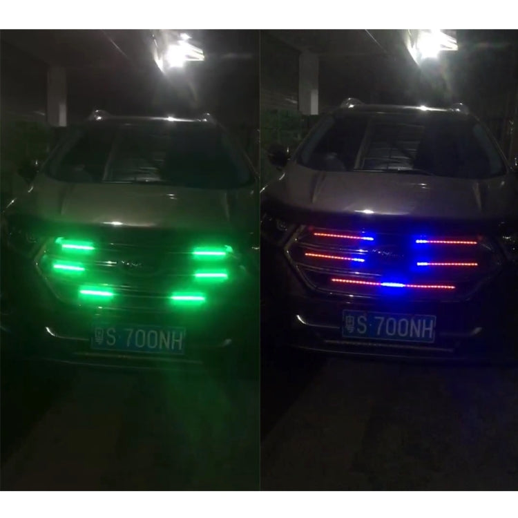 Flashing Lights 15W LED Car in The Network Lights One Drag Four Emblem Eyes Daytime Running Lights LED Universal Car Warning Strobe Flash light Car in The Network Decorative Knight Lights, Cable Length: 75cm by buy2fix