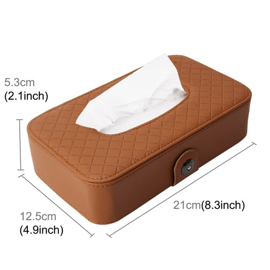 Universal Car Facial Tissue Box Case Holder Tissue Box Fashion and Simple Paper Napkin Bag with Napkin(Brown) by buy2fix