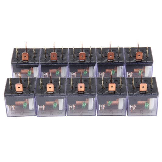 10 PCS JD-1912 80 AMP 12V Waterproof Car Auto Four Plugs Relay with Warning Light by buy2fix