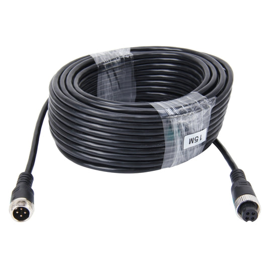 15m M12 4P Aviation Connector Video Audio Extend Cable for CCTV Camera DVR by buy2fix