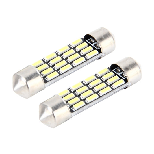 2 PCS 2W 100 LM 6000K 36MM Bicuspid Port Car Dome Lamp LED Reading Light with 16 SMD-4014 LED Lamps, DC 12V (White Light) by buy2fix
