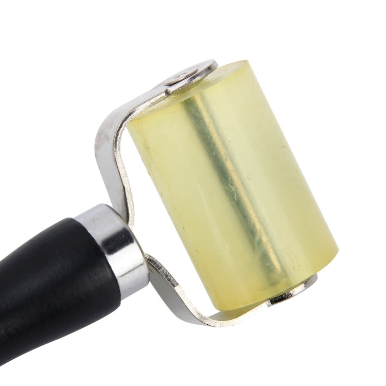 Car Auto Body Surface Window Wrapping Film Yellow Rubber Roller Scraper Sticker Tool with Black Wrapping Rubber Handle(Big Size) by buy2fix