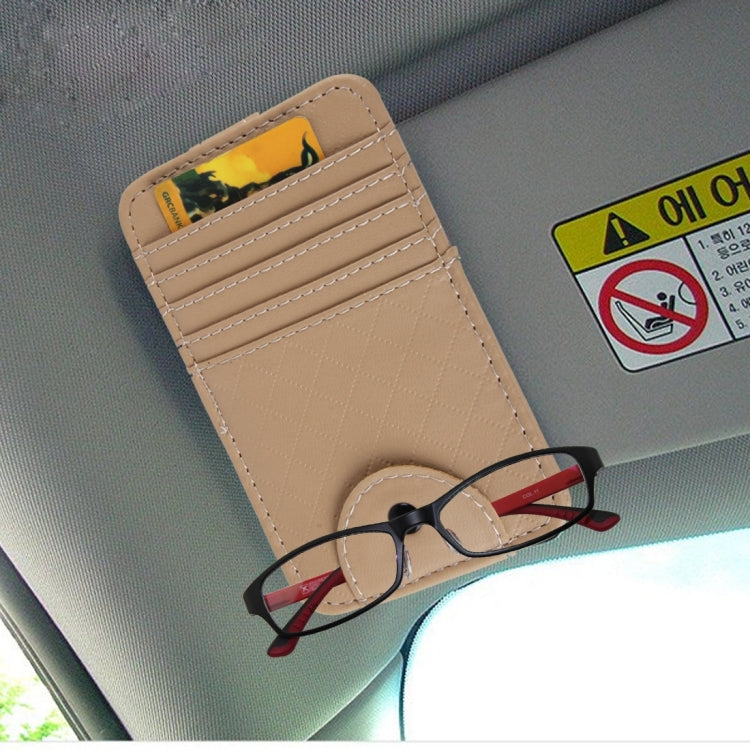 FUDAOCHE Multi-functional Auto Car Sun Visor Sunglasses Holder Card CD Storage Holder Pouch Bag(Brown) by buy2fix