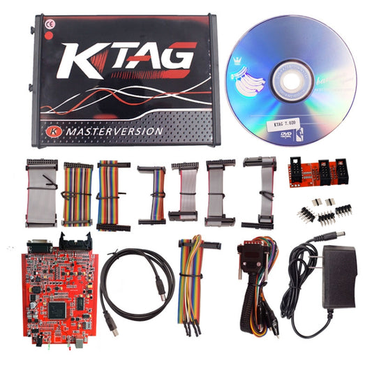 KTAG V7.020 Red PCB Board ECU Programming Tool Unlimited Token, US Plug by buy2fix