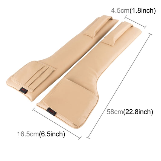 A Pair Universal Car Seat Catcher Gap Console Filler Seat Side Pocket Organizer Catcher Leak-Proof Seat Crevice Storage Bags(Khaki) by buy2fix