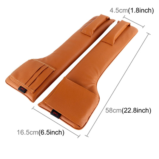 A Pair Universal Car Seat Catcher Gap Console Filler Seat Side Pocket Organizer Catcher Leak-Proof Seat Crevice Storage Bags(Brown) by buy2fix
