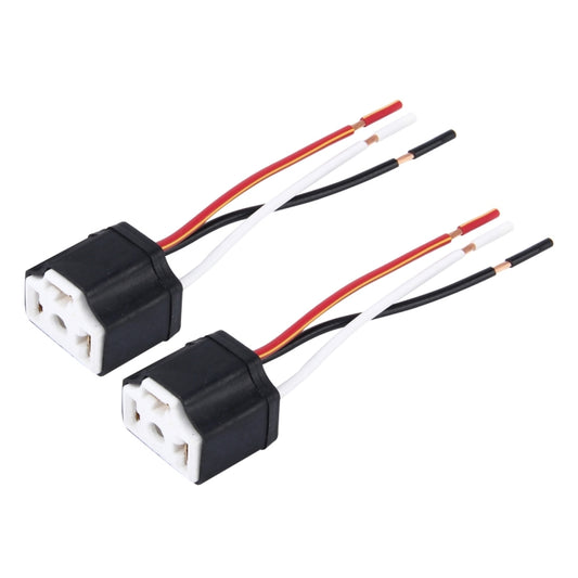 2 PCS H4 Car Auto LED Bulb Ceramic Insulation Socket Holder (No Including Light) by buy2fix