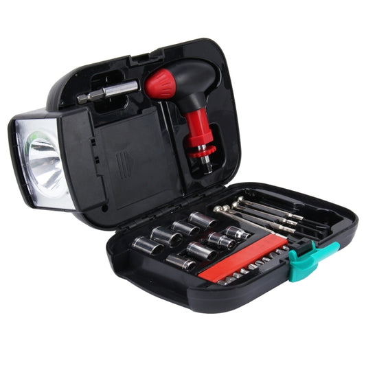 24 PCS Portable Flashlight Tool Box Set - Portable Auto, Home, Emergency Tool Kit with Flashlight by buy2fix