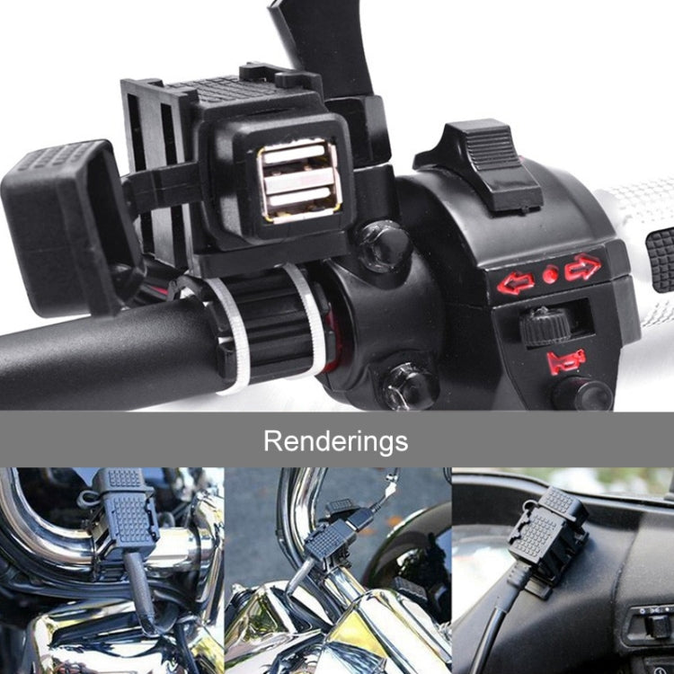12-24V 2.1A Motorcycle Dual USB Mobile Phone Car Charger, EU Plug by buy2fix