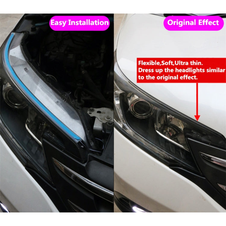 2 PCS 30cm DC12V 4.2W Ultra-thin Car Auto Double Colors Turn Lights / Running Lights, with LED SMD-2835 Lamp Beads (Turn Lights: Yellow Light; Running Lights: White Light) by buy2fix