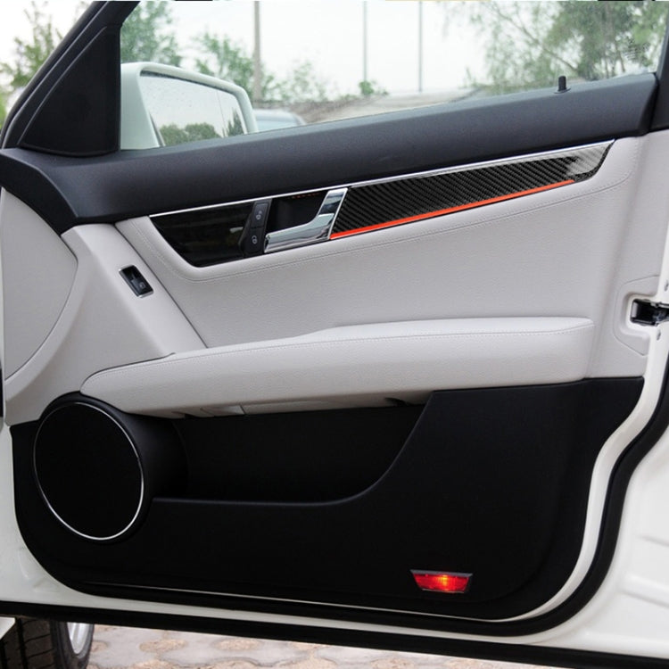 4 PCS Car Carbon Fiber Red Inner Door Panel Decorative Sticker for Mercedes-Benz W204 2007-2013 by buy2fix