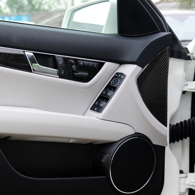 Car Carbon Fiber Front Door Slot Panel Decorative Sticker for Mercedes-Benz W204 C Class 2007-2013 by buy2fix