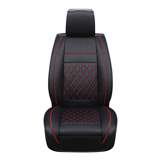 Car Leather Full Coverage Seat Cushion Cover, Standard Version, Only One Seat(Black Red) by buy2fix