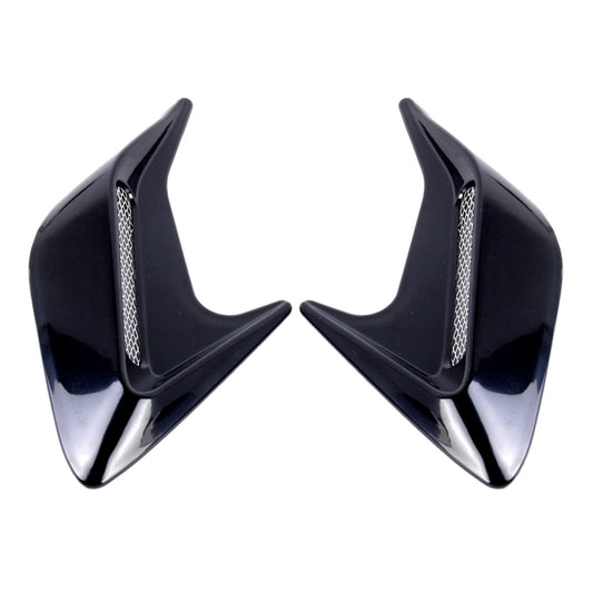 2PCS Plastic Decorative Air Flow Intake Turbo Bonnet Hood Side Vent Grille Cover With Self-adhesive Sticker(Black) by buy2fix