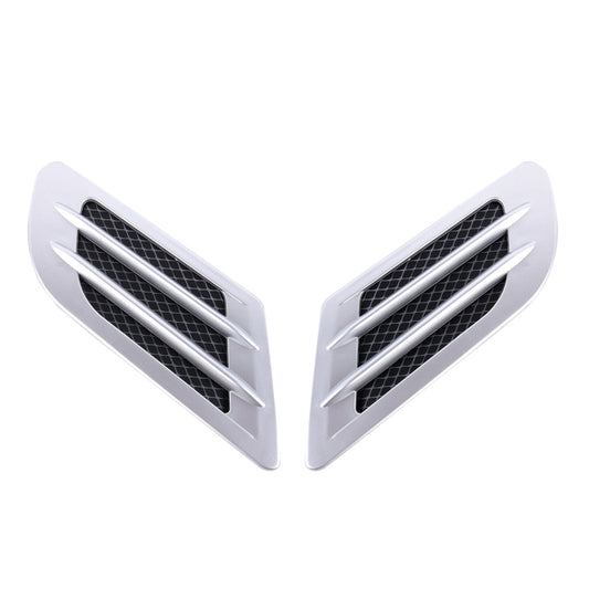 2 PCS Euro Style Plastic Decorative Air Flow Intake Turbo Bonnet Hood Side Vent Grille Cover With Self-adhesive Sticker(Grey) by buy2fix