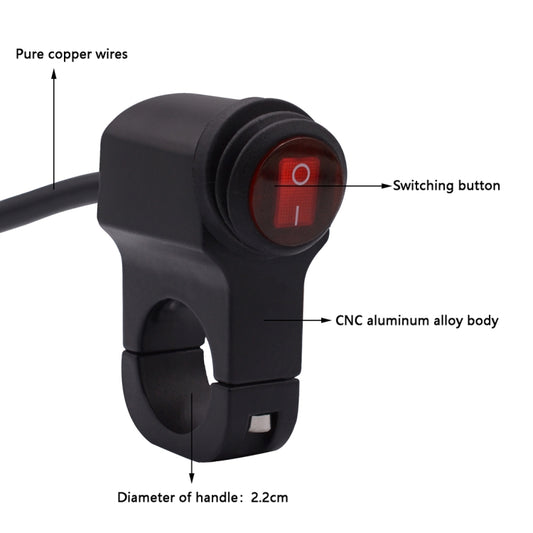 Motorcycle Headlight Auxiliary Light Waterproof Aluminum Alloy Single Flash Switches with Indicator Light by buy2fix