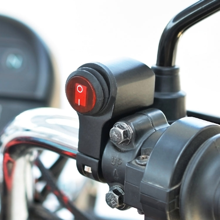 Motorcycle Headlight Auxiliary Light Waterproof Aluminum Alloy Single Flash Switches with Indicator Light by buy2fix