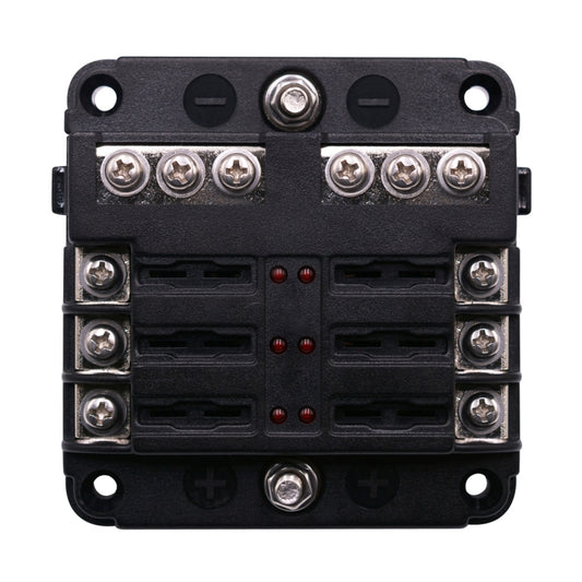 Independent Positive and Negative 1 in 6 Out 6 Way Circuit Blade Fuse Box Fuse Holder Kits with LED Warning Indicator for Auto Car Truck Boat by buy2fix