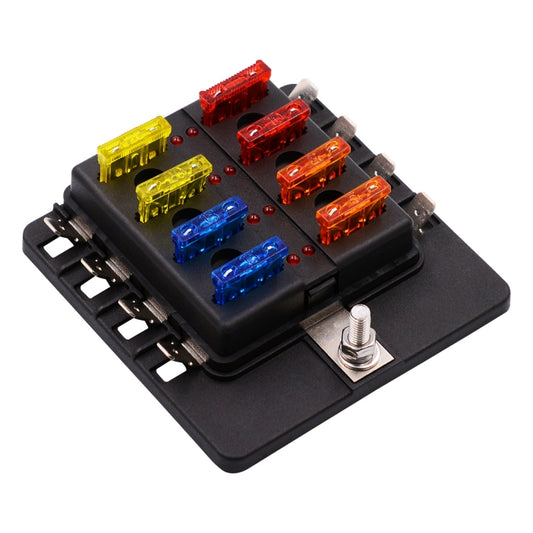 1 in 8 Out Fuse Box PC Terminal Block Fuse Holder Kits with LED Warning Indicator for Auto Car Truck Boat by buy2fix
