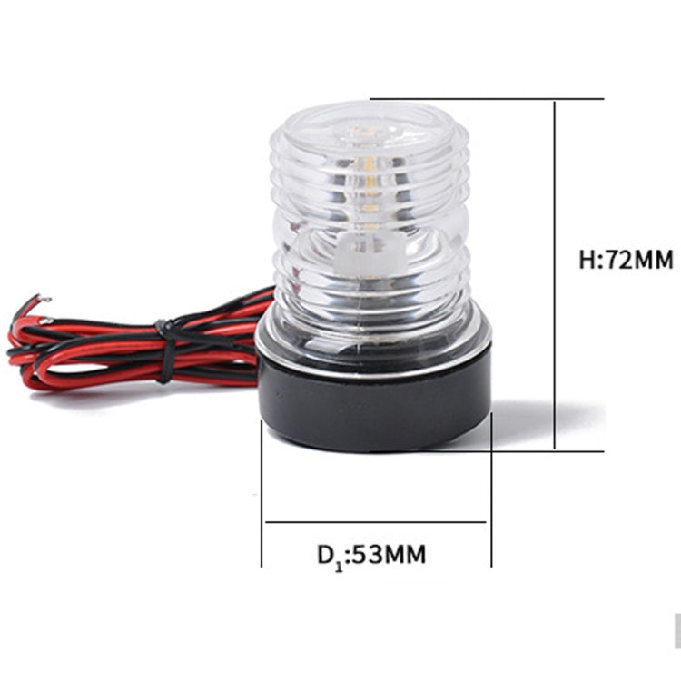 DC 12V 2.5W Marine Boat Yacht Stern Anchor LED Navigation Light All Round 360 Degree White Light by buy2fix