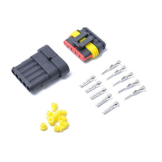 10 Sets 5 Pin Way Sealed Waterproof Electrical Wire Connector Plug Terminal Car Auto Set by buy2fix