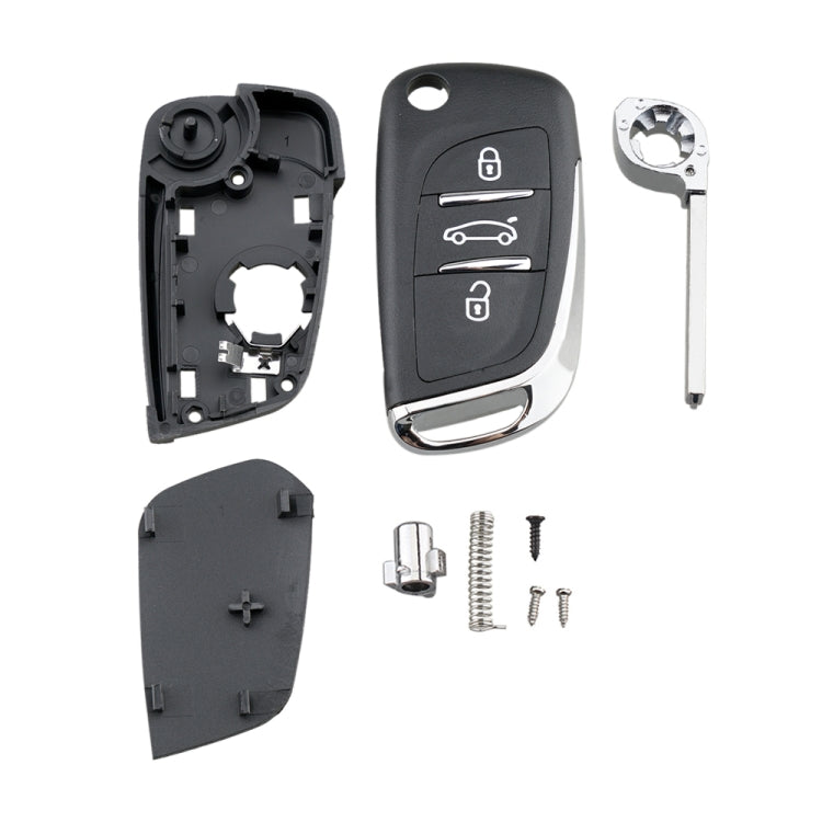 For PEUGEOT Car Keys Replacement 3 Buttons Car Key Case with Holder, without Grooved by buy2fix