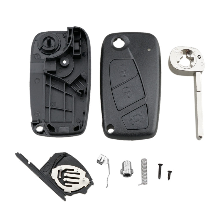 For FIAT Car Keys Replacement 3 Buttons Car Key Case with Side Battery Holder (Black) by buy2fix