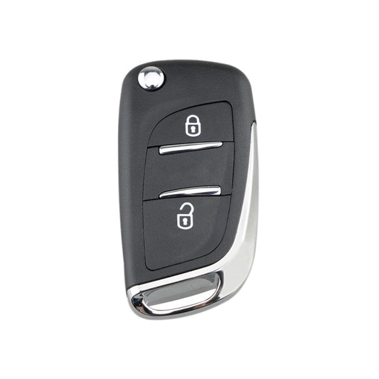 For PEUGEOT Car Keys Replacement 2 Buttons Car Key Case with Grooved and Holder by buy2fix