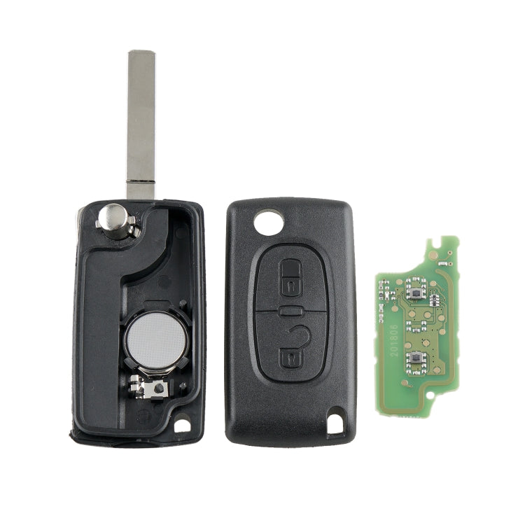 For PEUGEOT 2 Buttons Intelligent Remote Control Car Key with Integrated Chip & Battery & Holder, without Grooved, Frequency: 433MHz by buy2fix