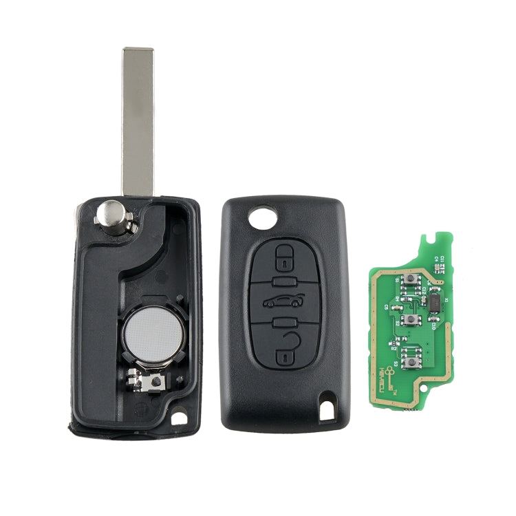 For PEUGEOT 3 Buttons Intelligent Remote Control Car Key with Integrated Chip & Battery & Holder & Slotted Key Blade, Frequency: 433MHz by buy2fix