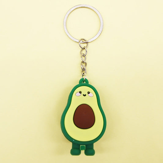10 PCS Cute Fruit Jewelry Soft Silicone Cartoon Anthropomorphic Avocado Key Ring by buy2fix