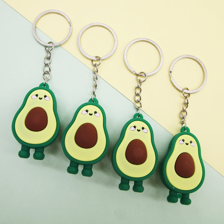 10 PCS Cute Fruit Jewelry Soft Silicone Cartoon Anthropomorphic Avocado Key Ring by buy2fix