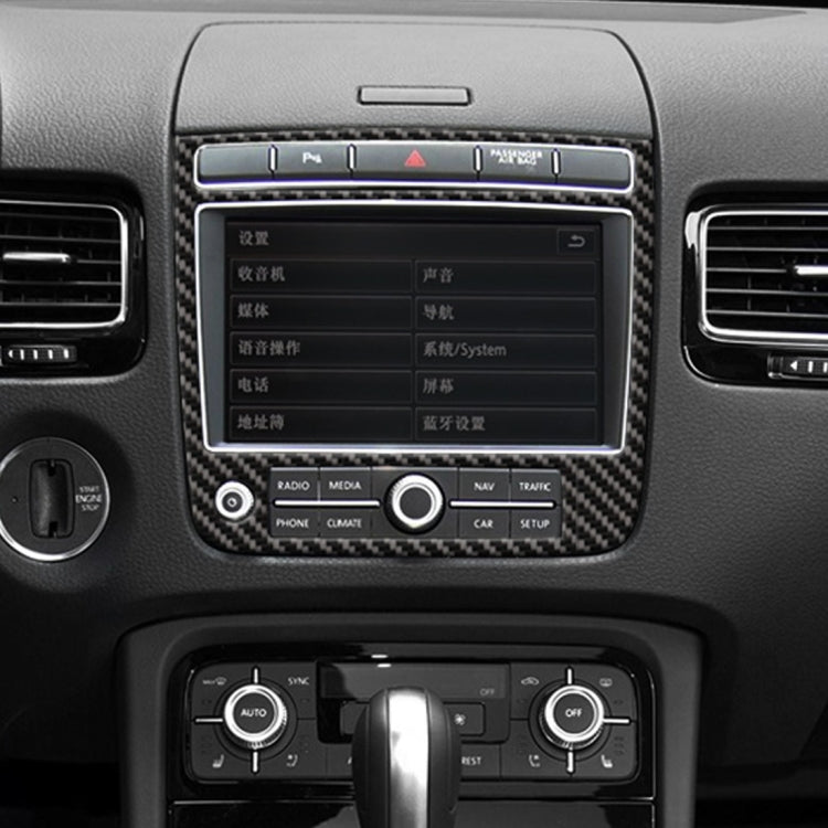 Car Carbon Fiber Navigation Panel Decorative Sticker for Volkswagen Touareg 2011-2018 by buy2fix