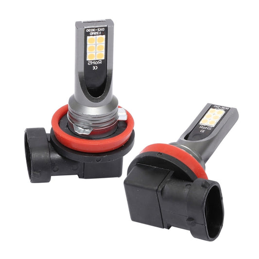 2 PCS H11 / H8 DC12V-24V / 12W / 3000K / 800LM 12LEDs SMD-3030 Car LED Fog Light (Yellow Light) by buy2fix