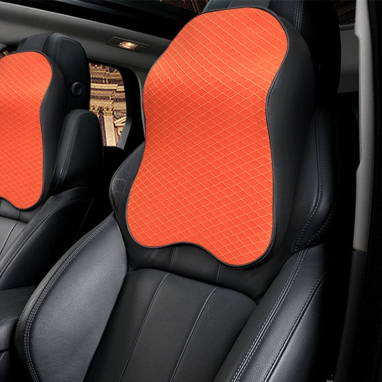 Four Seasons Breathable Memory Foam Car Neck Pillow Polyester Headrest (Orange) by buy2fix