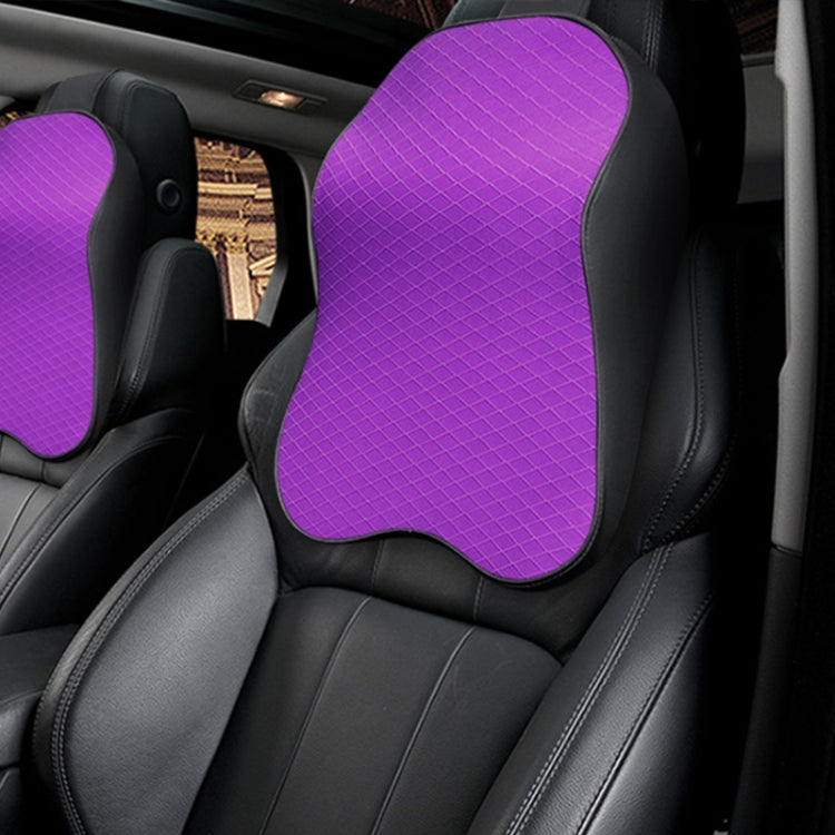 Four Seasons Breathable Memory Foam Car Neck Pillow Polyester Headrest (Purple) by buy2fix