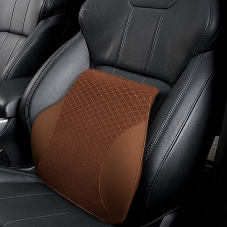 Four Seasons Breathable Memory Foam Car Lumbar Pillow Polyester Pillow (Coffee) by buy2fix