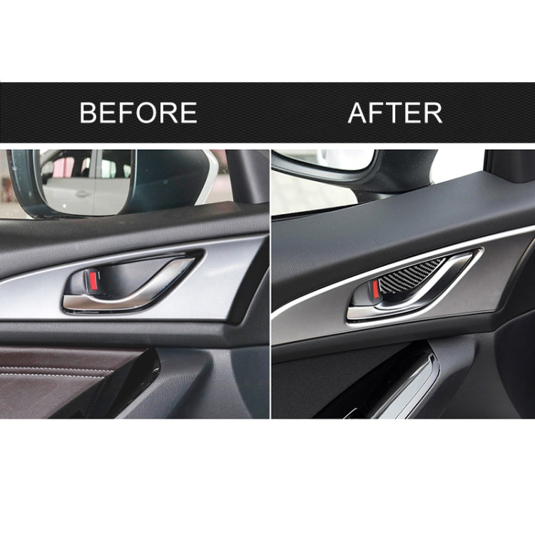 4 PCS Car Carbon Fiber Door Inner Handle Wrist Panel Decorative Sticker for Mazda Axela 2014 / 2017-2018 by buy2fix