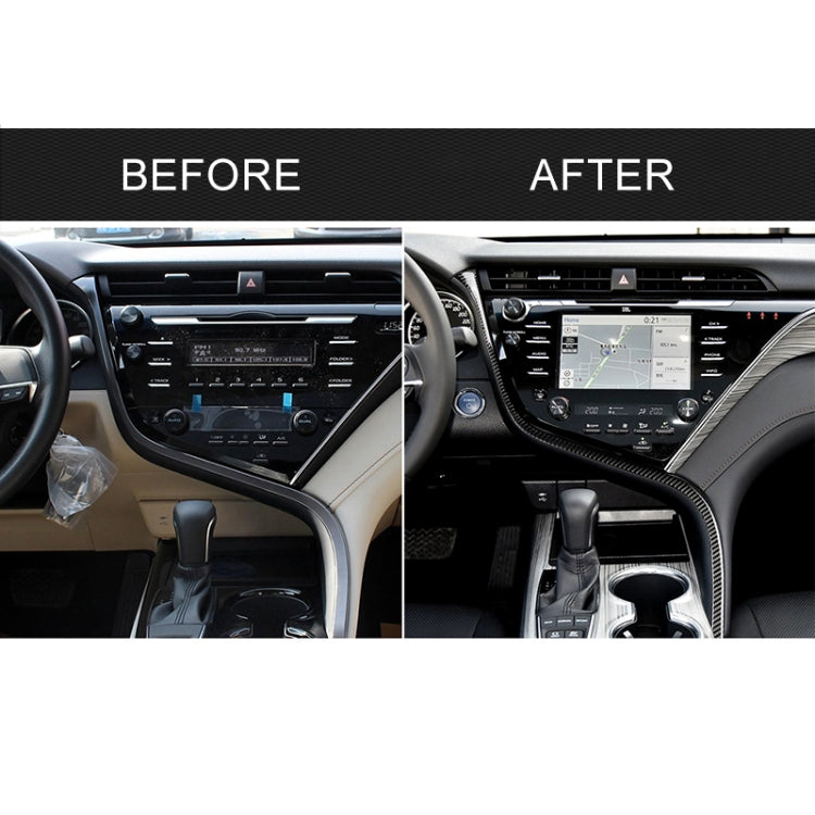 Car Carbon Fiber Central Control S Strip Decorative Sticker for Toyota Eighth Generation Camry 2018-2019, Left Drive by buy2fix