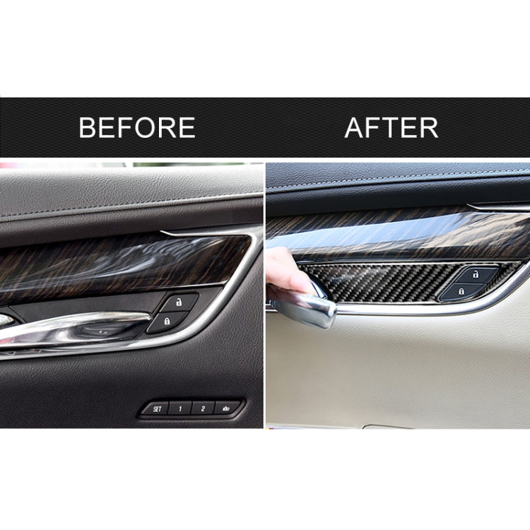 Car Carbon Fiber Door Inner Handle Wrist Panel Decorative Sticker for Cadillac XT5 2016-2017 by buy2fix
