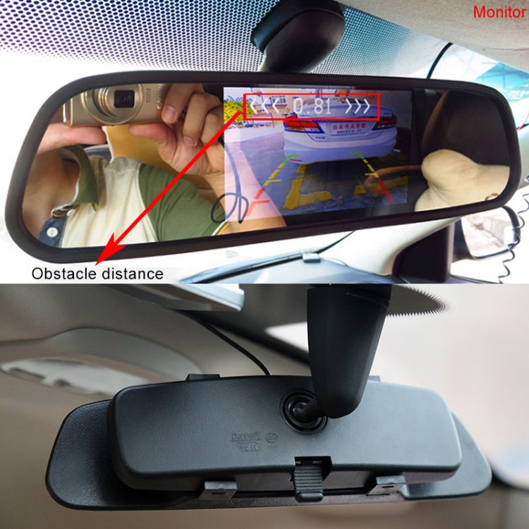 PZ604 170 Degree Car 4.3 inch Rearview Mirror Monitor with Round Camera by buy2fix