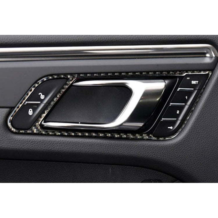 4 PCS Carbon Fiber Car Door Handle Frame Decorative Sticker for Porsche Macan by buy2fix