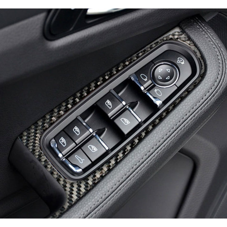 4 PCS Carbon Fiber Car Window Button Panel Decorative Sticker for Porsche Macan by buy2fix